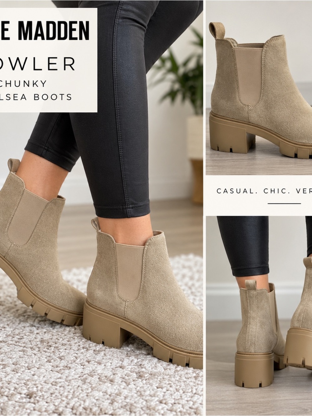 Steve Madden Howler/Howl02S1 Women Chunky Boots Size 8